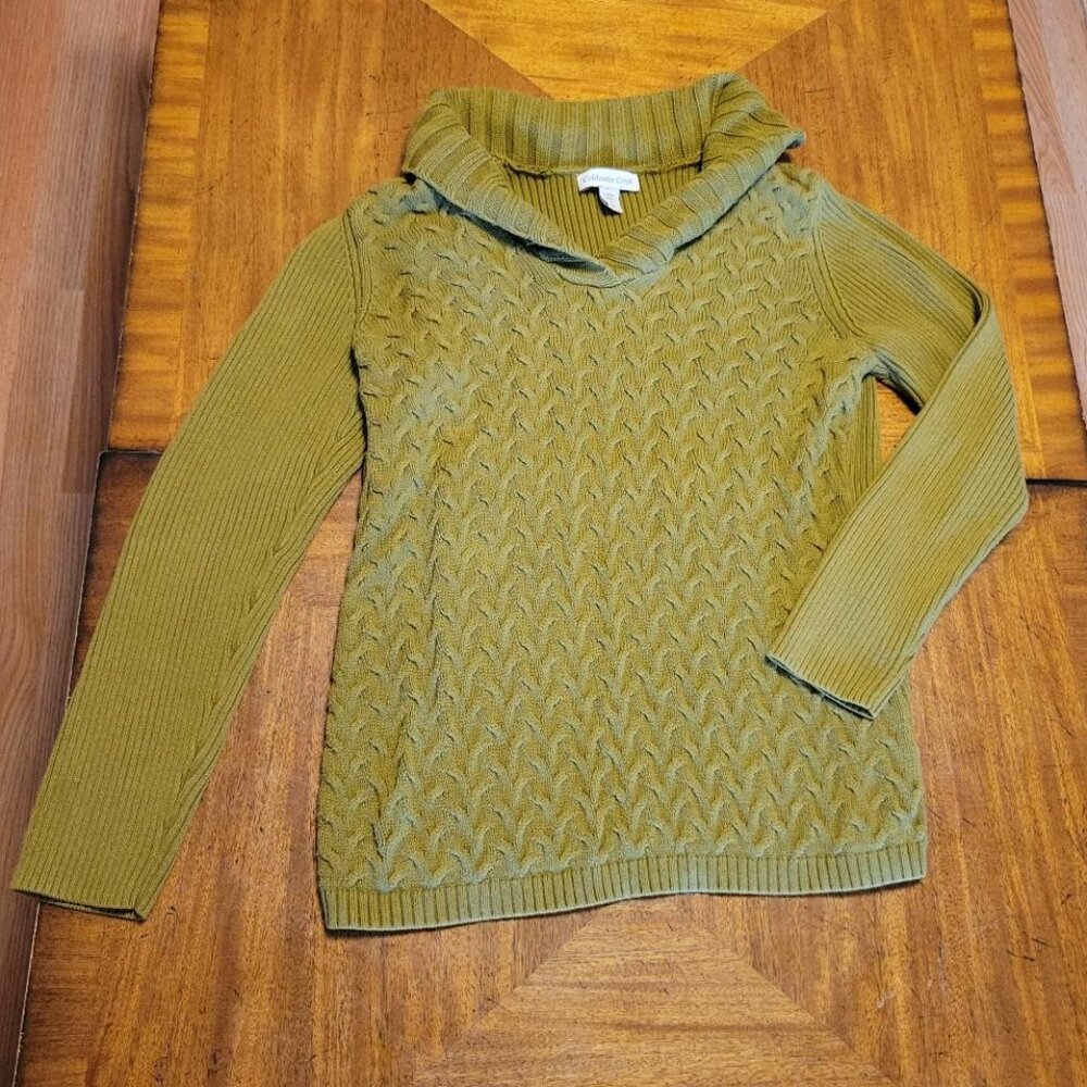 Coldwater Creek Olive Green Cowl Neck Sweater